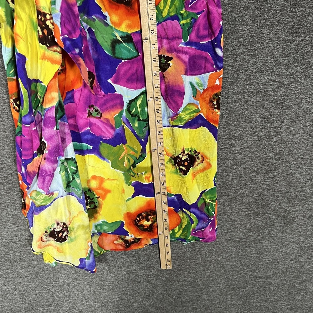 Jams‎ World Skirt Womens Small Multicolor Poppy Floral Wrap Rayon Hawaii USA - Picture 7 of 9